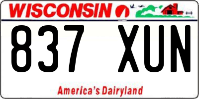 WI license plate 837XUN