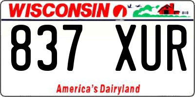 WI license plate 837XUR