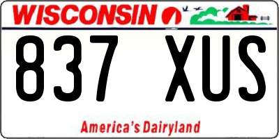 WI license plate 837XUS