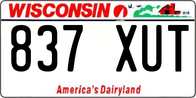 WI license plate 837XUT