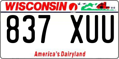 WI license plate 837XUU