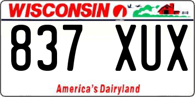 WI license plate 837XUX