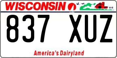 WI license plate 837XUZ
