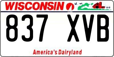 WI license plate 837XVB