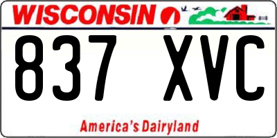 WI license plate 837XVC