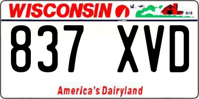 WI license plate 837XVD