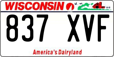 WI license plate 837XVF