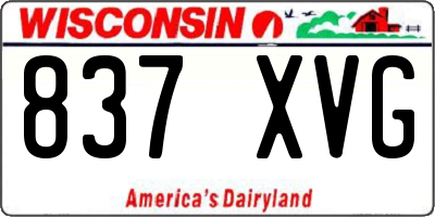 WI license plate 837XVG