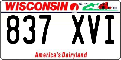 WI license plate 837XVI