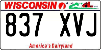 WI license plate 837XVJ