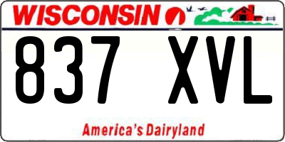 WI license plate 837XVL