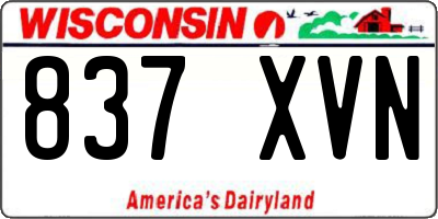 WI license plate 837XVN