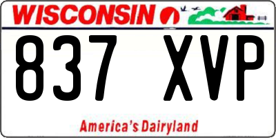 WI license plate 837XVP