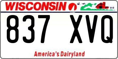 WI license plate 837XVQ