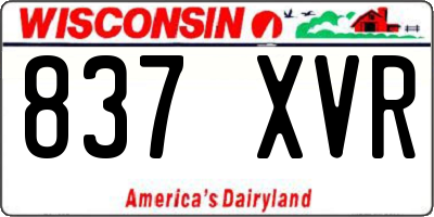 WI license plate 837XVR