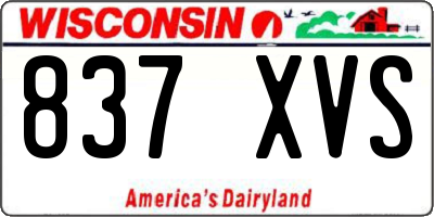 WI license plate 837XVS