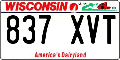 WI license plate 837XVT
