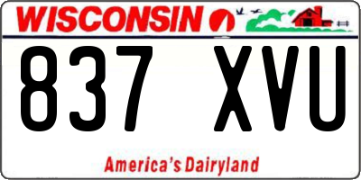 WI license plate 837XVU