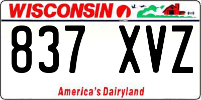 WI license plate 837XVZ