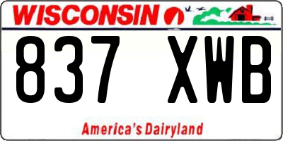 WI license plate 837XWB
