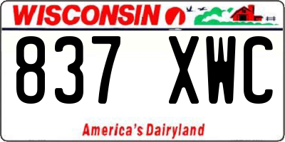 WI license plate 837XWC