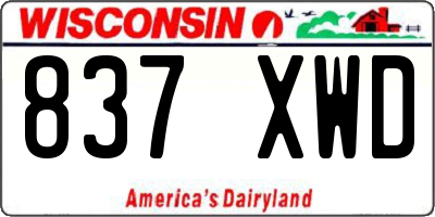 WI license plate 837XWD