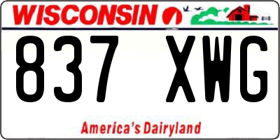 WI license plate 837XWG