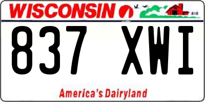 WI license plate 837XWI