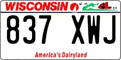 WI license plate 837XWJ