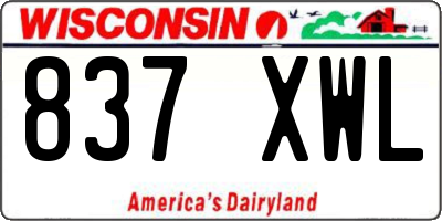 WI license plate 837XWL