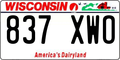 WI license plate 837XWO