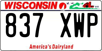 WI license plate 837XWP