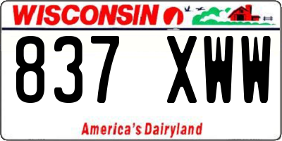 WI license plate 837XWW