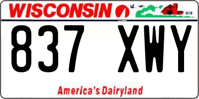 WI license plate 837XWY