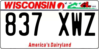 WI license plate 837XWZ