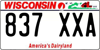WI license plate 837XXA