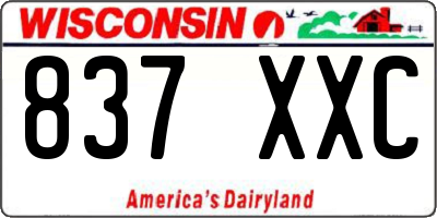 WI license plate 837XXC