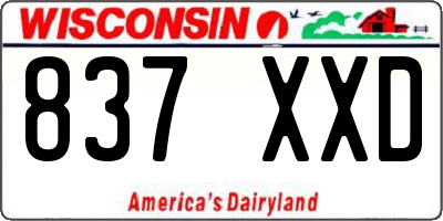 WI license plate 837XXD