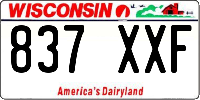 WI license plate 837XXF