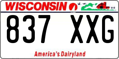WI license plate 837XXG