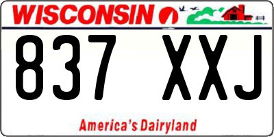 WI license plate 837XXJ