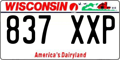 WI license plate 837XXP
