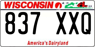 WI license plate 837XXQ