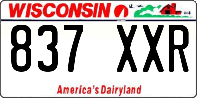 WI license plate 837XXR