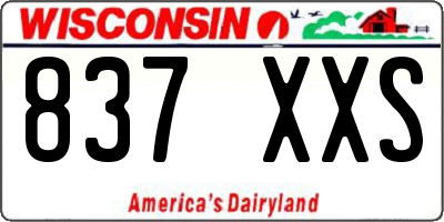 WI license plate 837XXS