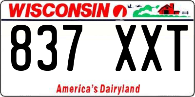 WI license plate 837XXT