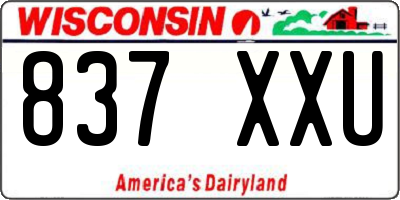 WI license plate 837XXU