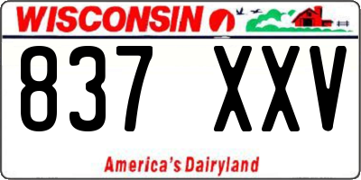 WI license plate 837XXV