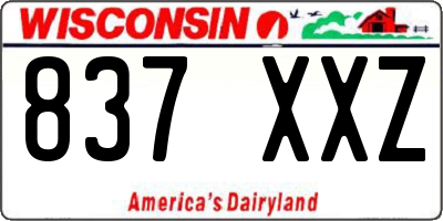 WI license plate 837XXZ