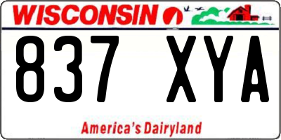 WI license plate 837XYA